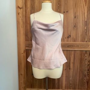 Cowl neck silky tank